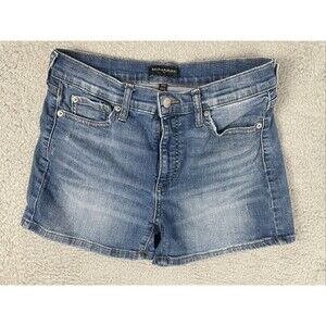 Banana Republic Jean Shorts Womens  28/6  (28x3.5) Blue Bermuda Fade Whiskers